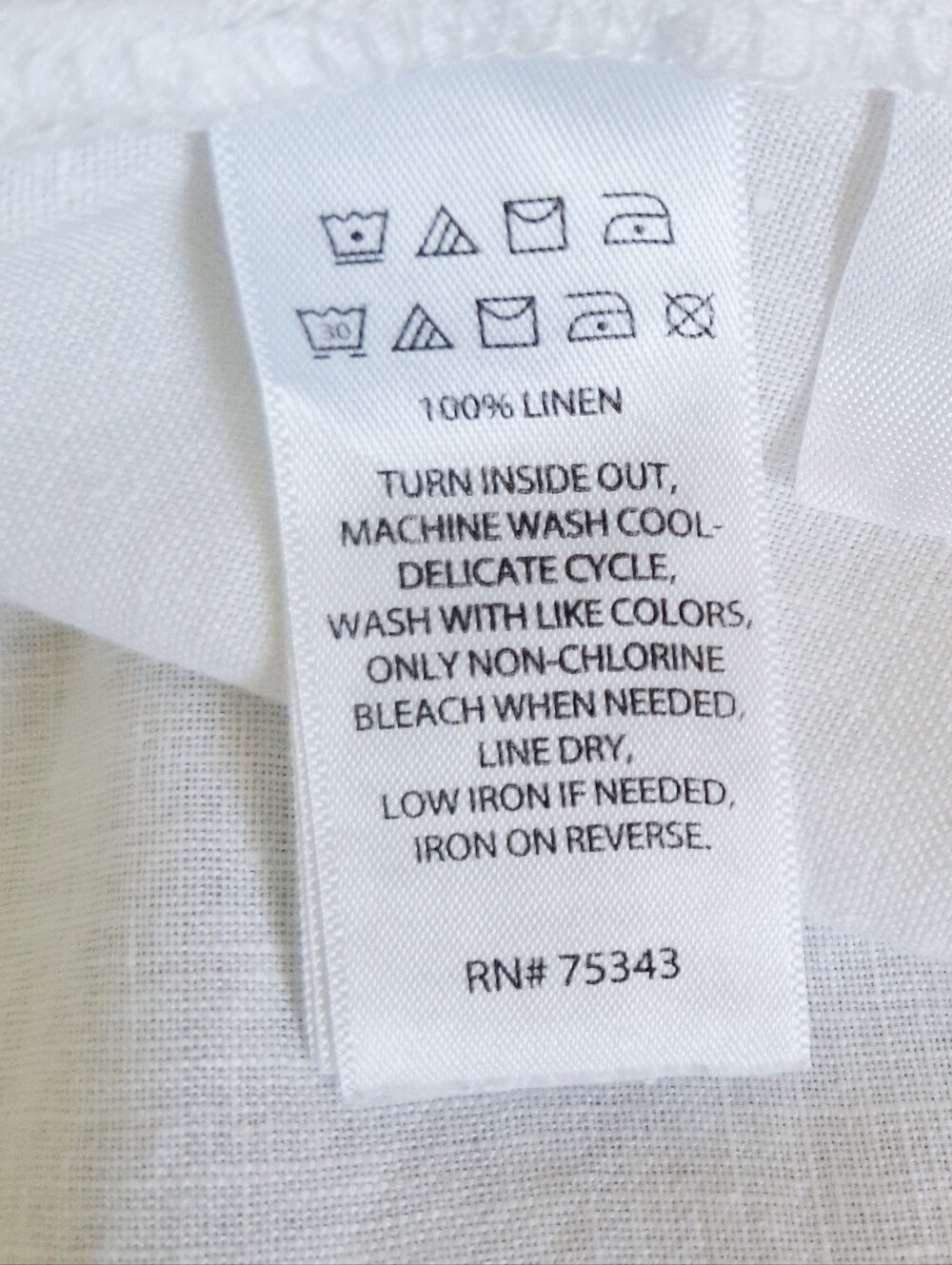 Tahari White Linen Tunic Shirt Medium Roll Tab Sleeves Button Front M - Picture 6 of 7